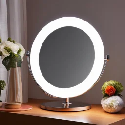 A bright makeup mirror with light