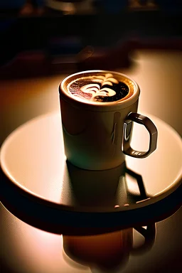 Portrait of a cup of coffee, 50mm, DSLR, ISO 8000, film-grain