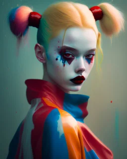 painting by koson ohara and marta bevacqua, Harley Quinn