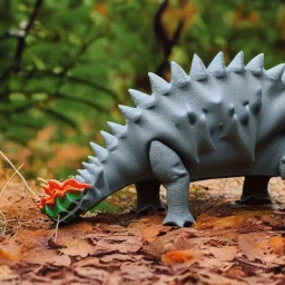 stegosaurus eating leaves