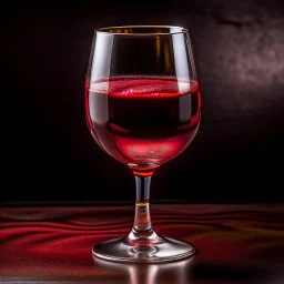 wine glass completely filled with red beer