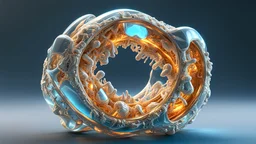 bones and teeth inside Glass Resin ring, LightWave 3D, 8K resolution VRay, ZBrush Central, elaborate complex fantastical, sci-fi 8K 3D ultra high definition wallpaper