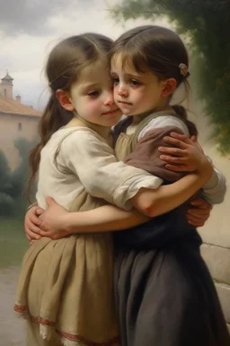 italian children hugging each other painting neoclassism