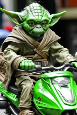 Yoda on a Motorbike