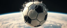 highly regular and hairy transparent soccer ball space ship