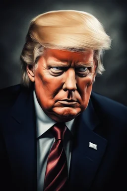 Portrait of Donald trump, skeleton face