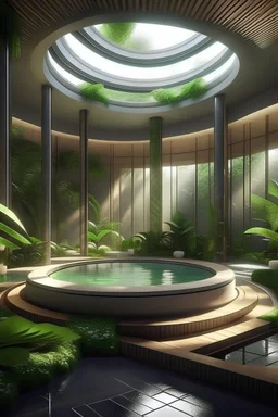 A spa design from multiple directions that has innovative technology, the spa should uncles a lot the rainforest since it will be located in a jungle in a luxury wellness resort.