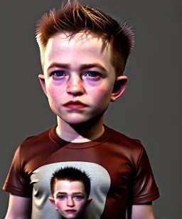 Robert pattinson toddler, full height, soft skin, dramatic lighting, hyper realistic