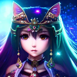 kawaii neko glistening oiled shiny, intricate, Exquisite details and textures, highly detailed, digital painting, artstation, concept art, sharp focus, tribal background, illustration, 8k, by stability ai, nvidia