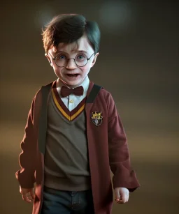 Harry potter toddler, full body, dramatic lighting, hyper realistic