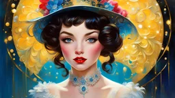 art by Jean-Gabriel Domergue, a cute teenage girl, digital art, a ultra hd detailed painting, Jean-Baptiste Monge style, bright, beautiful, splash, Glittering, cute and adorable, filigree, rim lighting, lights, extremely, magic, surreal, fantasy, digital art, wlop, artgerm and james jean