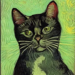 Portrait of a cat by Van Gogh