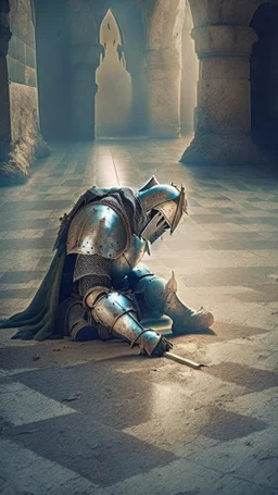 knight on the floor, battlefield background