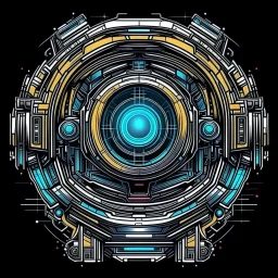 cyberpunk retro futuristic constriction sight for comics