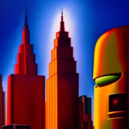 Ultra detailed fullbody Portrait in oil on canvas of Bender futurama merges with Iron Giant walking through new york,intense stare,extremely detailed digital painting, extremely detailed face,crystal clear Big eyes, mystical colors ,perfectly centered image, perfect composition, rim light, beautiful lighting,masterpiece,8k, stunning scene, raytracing, anatomically correct, in the style of robert e howard and Ken Kelley and Ohrai Noriyoshi and Simon Bisley and tomzj1