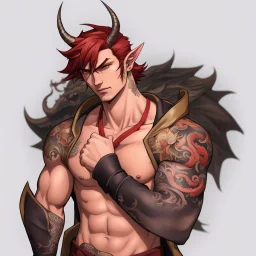 Give him more Yakuza Dragon Tattoo's on his arms.