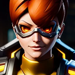 Ultra detailed fullbody Portrait in oil on canvas of overwatch character-TRACER with armor,extremely detailed digital painting,ultrarealistic skin,intense stare, extremely detailed face, crystal clear eyes, mystical colors ,perfectly centered image, perfect composition, rim light, beautiful lighting,masterpiece ,8k, stunning scene, raytracing, anatomically correct, in the style of Ohrai Noriyoshi and robert e howard and Steve Jung and Wizyakuza and Simon Bisley and uncannyknack.