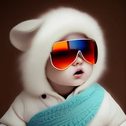 newborn baby wearing sunglass