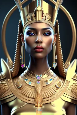 Beautiful pharaonic queen, pharaonic dress, clear features, too many details, 4k, 8k, portrait, 3d, fantasy