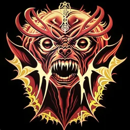 "Design a powerful and iconic logo for 'Beelzebub,' drawing inspiration from the mythological and infernal aspects associated with this dark figure. Integrate symbols such as demonic wings, sinister motifs, and ominous typography to convey a sense of malevolence and authority. Utilize a color palette that evokes the depths of hell, and ensure the logo is both visually striking and capable of instilling a deep sense of foreboding. The goal is to create a logo that captures the essence of Beelzebu