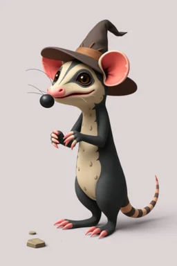 hi poly Mud witch shrimp Opossum T-pose just the character and simple background
