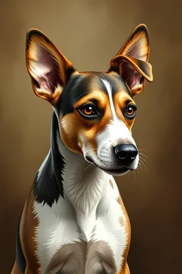 jack russel in the style of shepard fairy