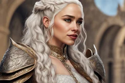 Emilia Clarke skich Oil cartoon artstyle , mother of dragon them, intricate details, highly detailed, high details, detailed portrait, masterpiece,ultra detailed, ultra quality