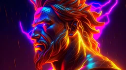 (neon lightning around the head:1.1), monument, (close-up of the head), epic scene of zeus, lightning, sharp focus, fantasy, concept art, dynamic lighting, epic composition, Michelangelo style,