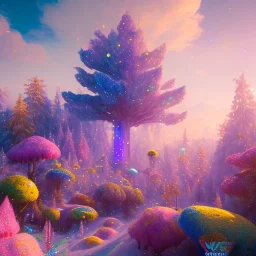 blue gold and violet landscape with multicolored crystals falling from the sky, full of details, smooth, bright sunshine，soft light atmosphere, light effect，vaporwave colorful, concept art, smooth, extremely sharp detail, finely tuned detail, ultra high definition, 8 k, unreal engine 5, ultra sharp focus