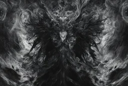 A captivating digital art piece portraying an abstract and mysterious Hades, using shades of black and ethereal patterns to convey the divine presence of the underworld, (captivating digital art:1.4), (abstract and mysterious Hades:1.5), (shades of black and ethereal patterns:1.3), (expressive and divine ambiance:1.2), influenced by abstract interpretations of classical mythology and the enigmatic nature of the underworld, trending on ArtStation, Intricate, Sharp focus