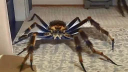 tarantula escaping hotel room while guests scream and run frantically