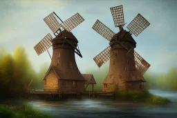 old water windmill