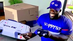 Tyrone takes playstation5 controller from fedex delivery