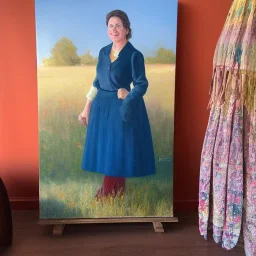 Full body portrait, painting, medium shot lady SouthwestCottagecore