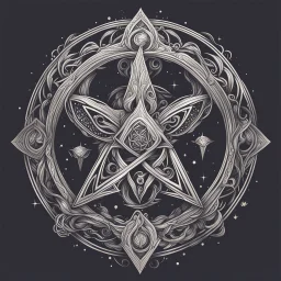 A magical symbol that can be used as a logo. Detailed, No background, magical, mystical, line art, single line