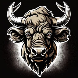 head and shoulders of a buffalo, sports mascot style