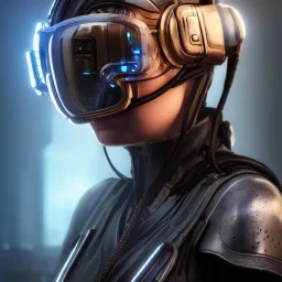 woman with cyberpunk futuristic helmet and goggles with cables connected to a large movie screen, 8k resolution, high-quality, fine-detail, intricate, digital art, detailed matte, volumetric lighting, baroque, illustration, octane render, brian froud, selina french, George Grie, Ben Goossens, Igor Morski