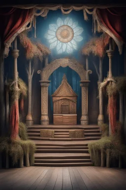 театральная сцена в славянском стиле сказок