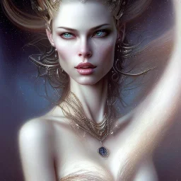 woman, mix daddario brad pitt by gerald brom luis royo