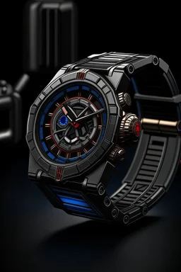 "Create an image of an Avenger watch from a side angle to highlight its intricate details and craftsmanship."
