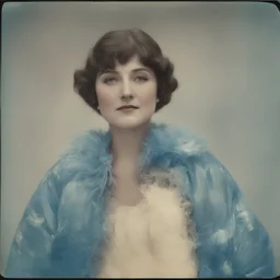 Actress norma talmadge, blue, autochrome, plastic puffy jacket
