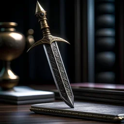 tabletop role-playing miniature of a lord of the rings dagger concept art hyperrealism