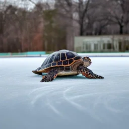 turtle on ice rink