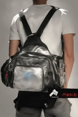 back pack, transparent, sci fi, punk, color, neon