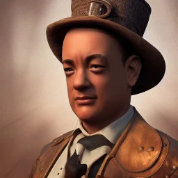 Tom Hanks steam punk character very detailed cinematic unreal engine photo realistic