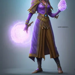 D&D character, female, druid, nature, tan skin, purple galaxy cloak