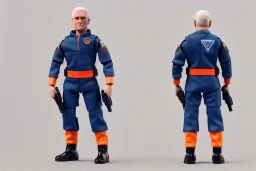 Mike pence g.i. joe toy figure With a gun space force Blue fabric uniform, fluorescent orange, black Moonboots