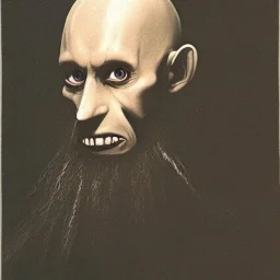 Nosferatu with a beard of fleshy tendrils as a Russian Orthodox man