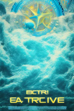 rave poster with ocean theme with empty text area