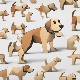 make a realistic business dog that are made of shapes